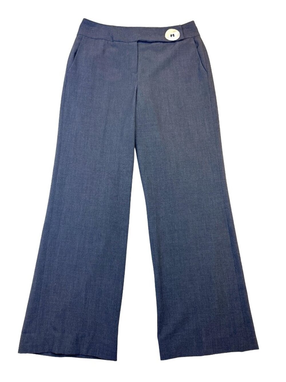 Larry Levine Wide Leg Trouser Pants Women's 8 Gray Shell Button Office Chic
